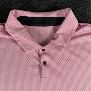 Nike Tour Men's Size 3XL Dri-FIT Pink Jacquard Golf Polo Shirt Performance